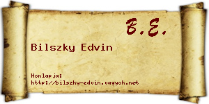 Bilszky Edvin névjegykártya